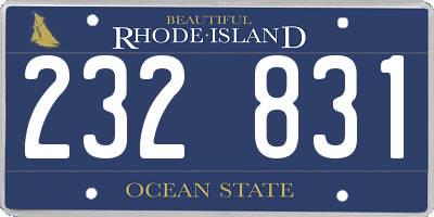 RI license plate 232831