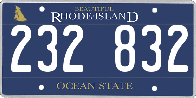 RI license plate 232832
