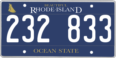 RI license plate 232833