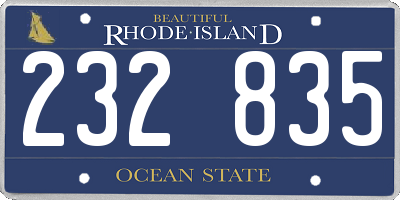 RI license plate 232835