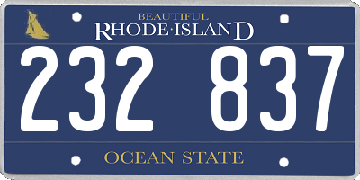 RI license plate 232837