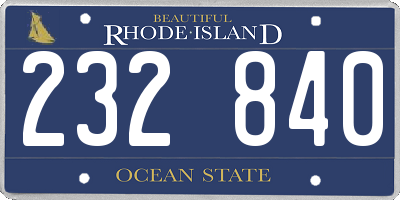 RI license plate 232840
