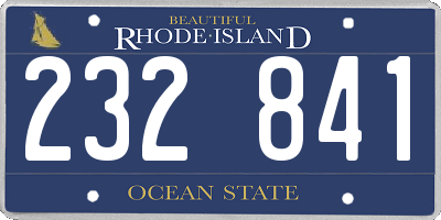 RI license plate 232841