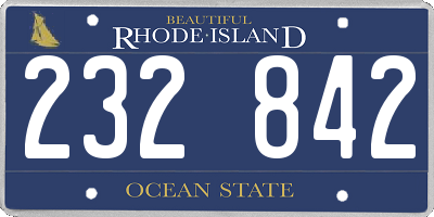 RI license plate 232842