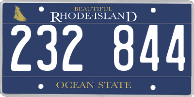 RI license plate 232844
