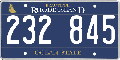 RI license plate 232845
