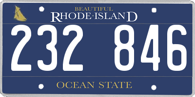RI license plate 232846