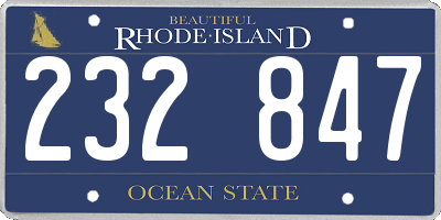 RI license plate 232847