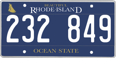 RI license plate 232849