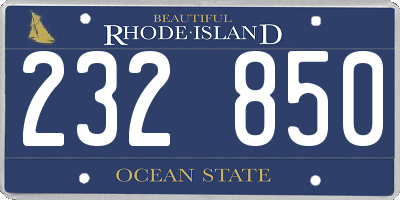 RI license plate 232850