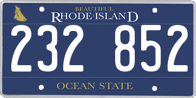 RI license plate 232852
