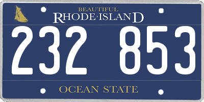 RI license plate 232853