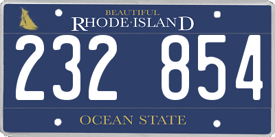 RI license plate 232854