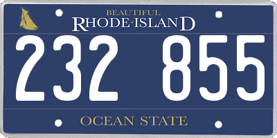 RI license plate 232855