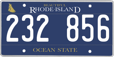 RI license plate 232856