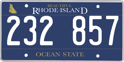 RI license plate 232857