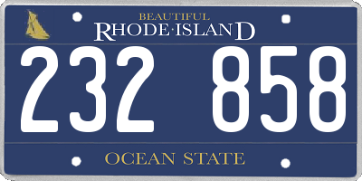 RI license plate 232858