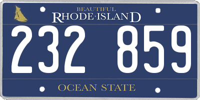 RI license plate 232859