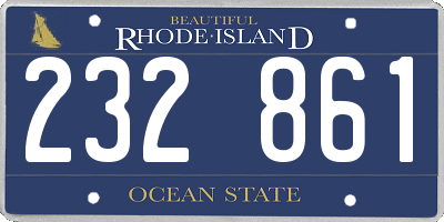 RI license plate 232861