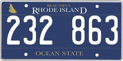 RI license plate 232863