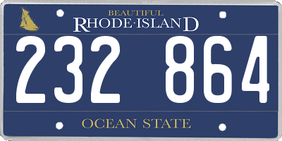 RI license plate 232864