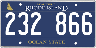 RI license plate 232866
