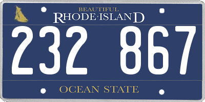 RI license plate 232867