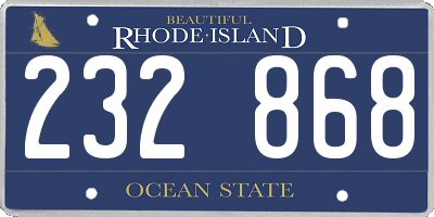 RI license plate 232868