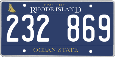RI license plate 232869