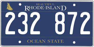 RI license plate 232872