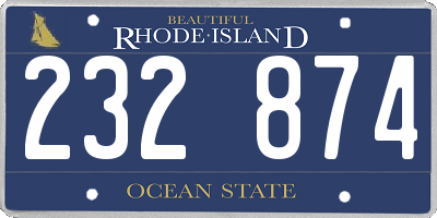 RI license plate 232874
