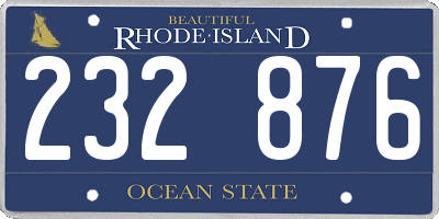RI license plate 232876