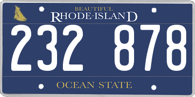 RI license plate 232878