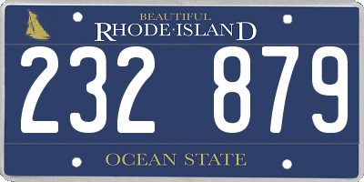 RI license plate 232879