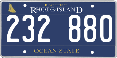 RI license plate 232880