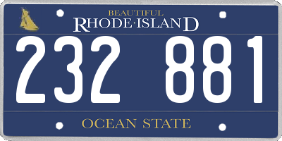 RI license plate 232881