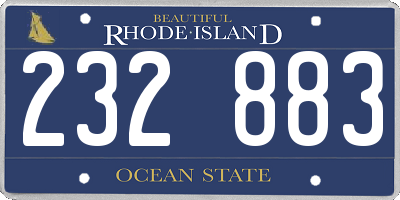 RI license plate 232883
