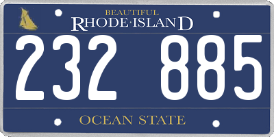 RI license plate 232885