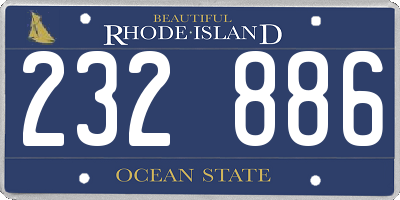 RI license plate 232886