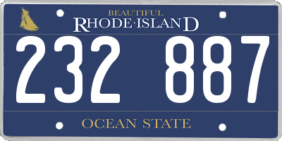 RI license plate 232887