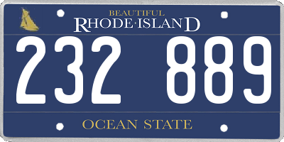 RI license plate 232889