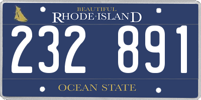 RI license plate 232891