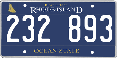 RI license plate 232893