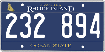RI license plate 232894