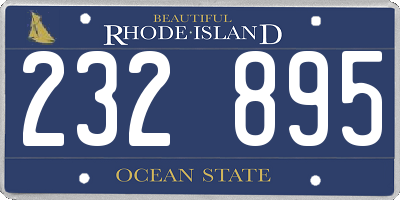 RI license plate 232895