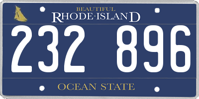 RI license plate 232896
