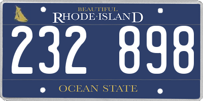 RI license plate 232898