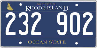 RI license plate 232902