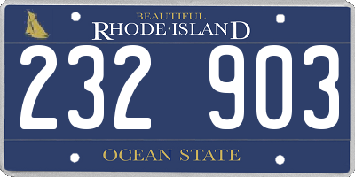 RI license plate 232903