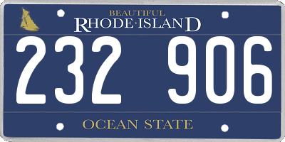 RI license plate 232906